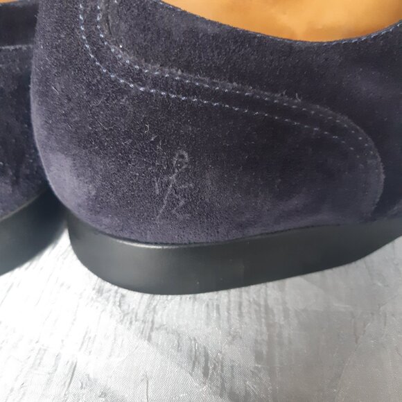 Paul Smith SZ 42 (9.5) Blue Suede Lace Up Low Top Almond Toe Derby - Picture 5 of 15